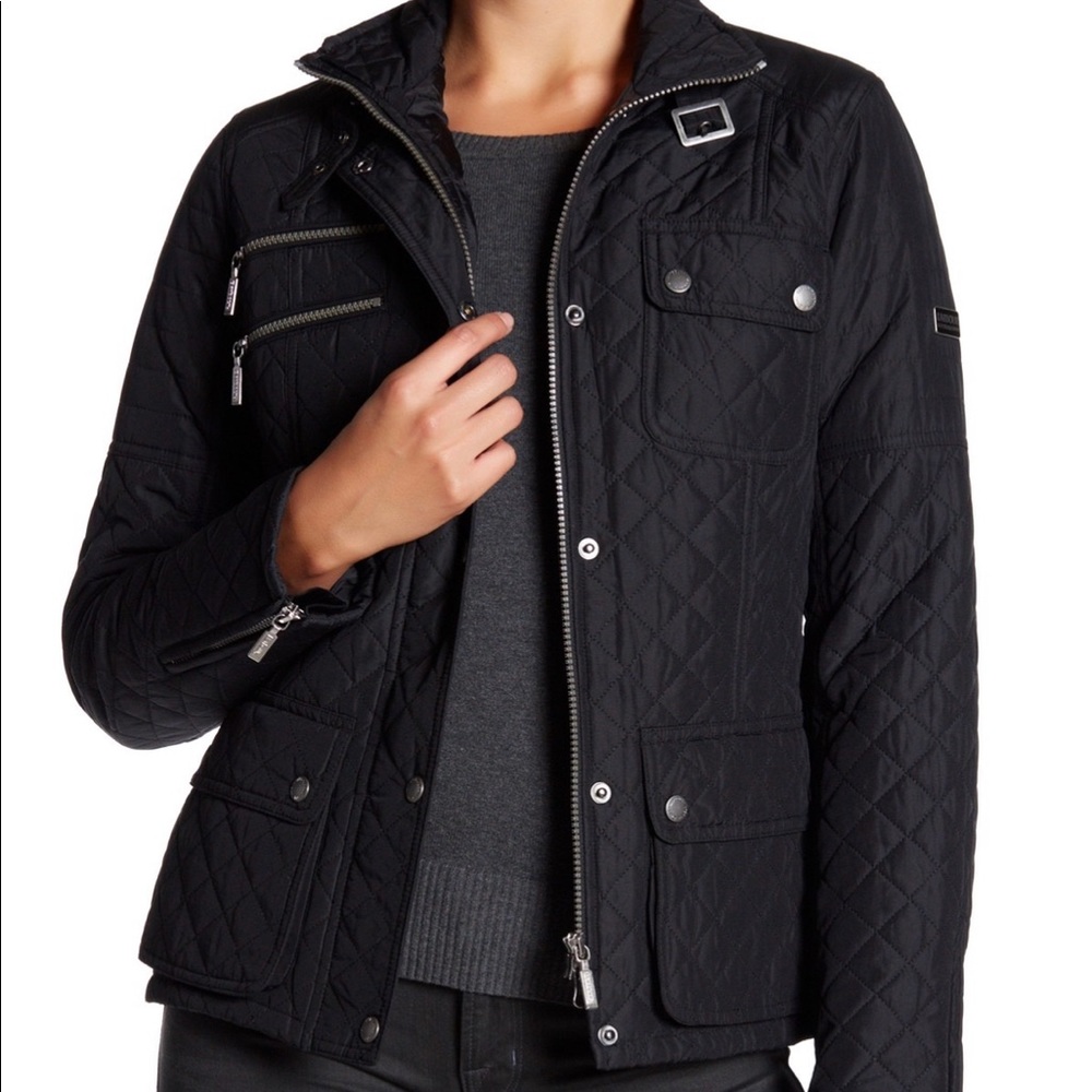 Barbour Mock Neck Quilted Zip Jacket, 4